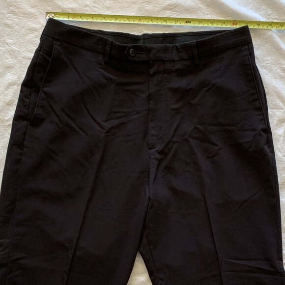 Men's Black Dress Pants - 36 x 32 - 74% Polyester / 21% Rayon / 5% Spandex - Picture 8 of 11